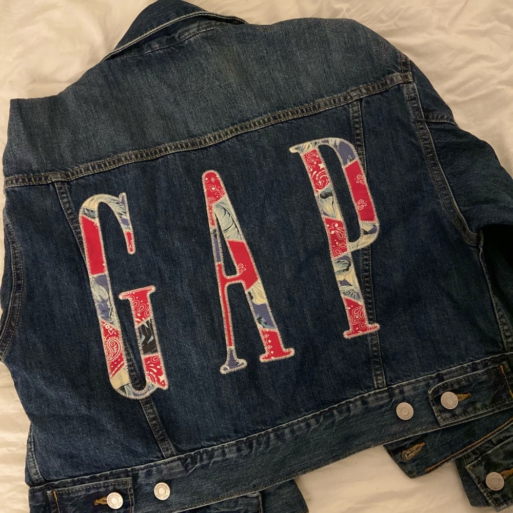 Vintage patchwork cropped Gap jean jacket